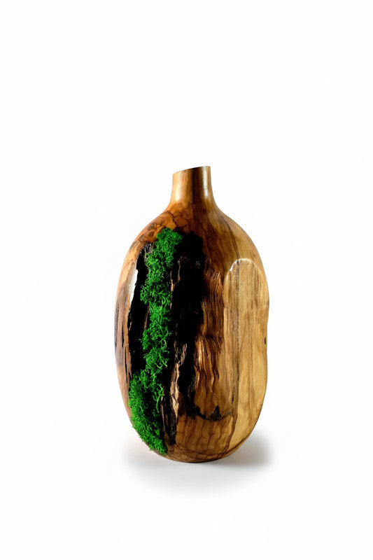 Olea, vaso porta fiori in Legno di Ulivo