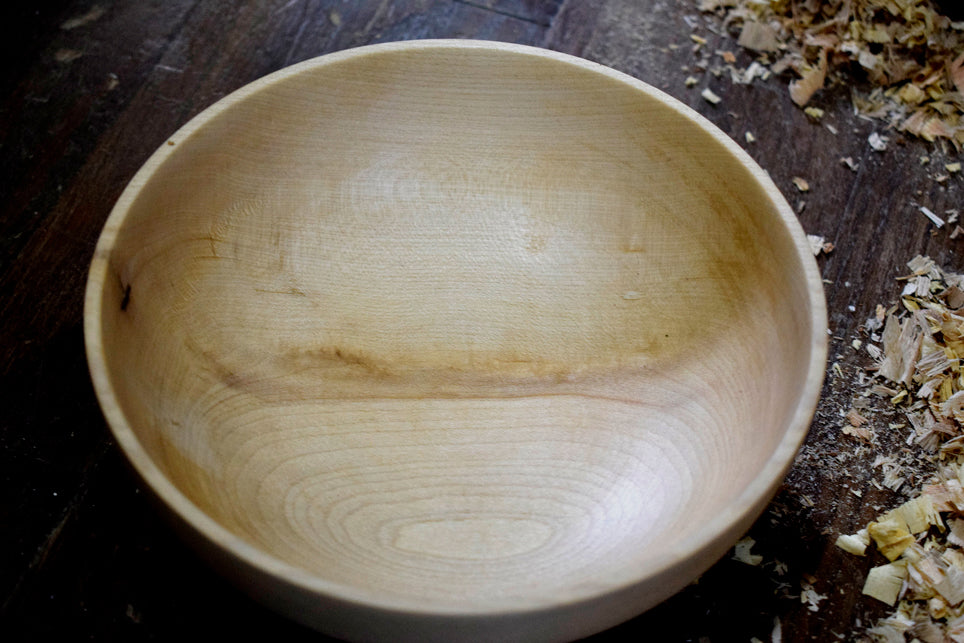 Ciotola e cucchiaio in legno d' acero