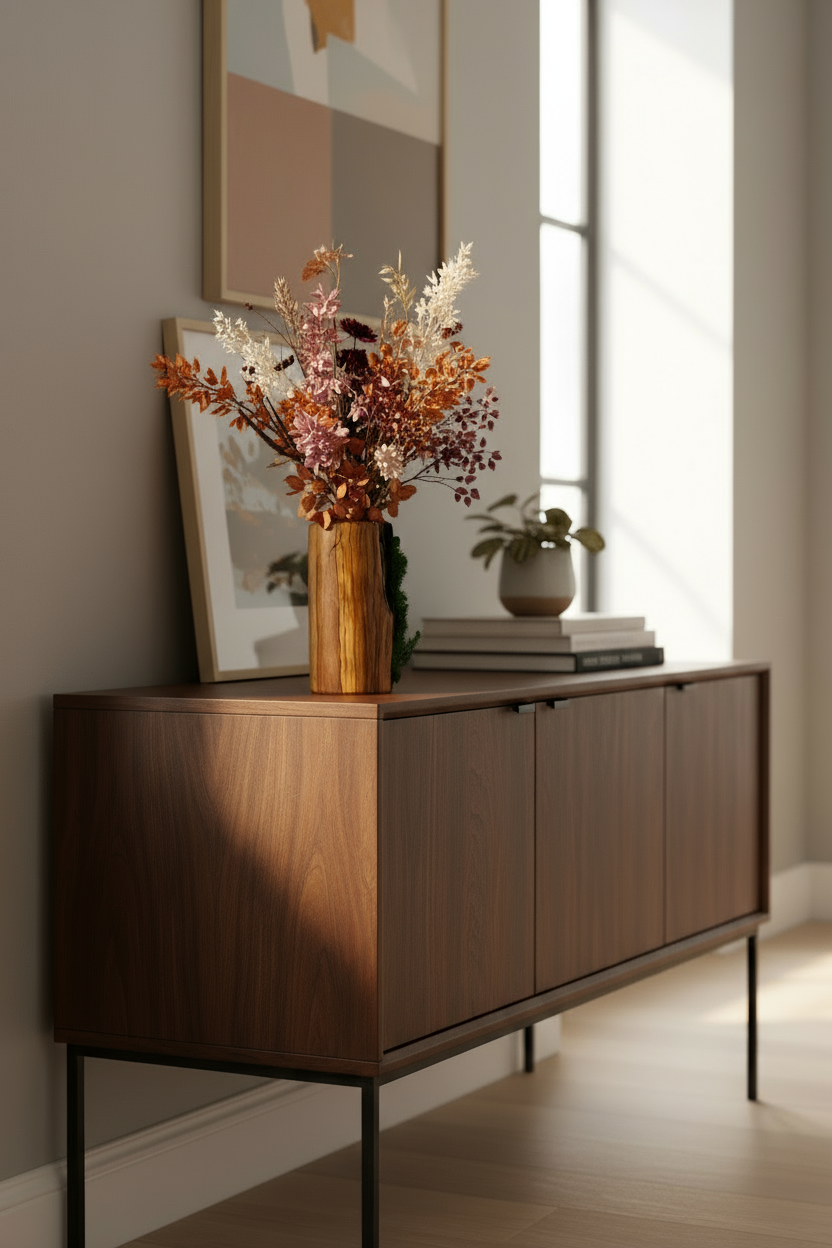 Olea, vaso porta fiori in Legno di Ulivo