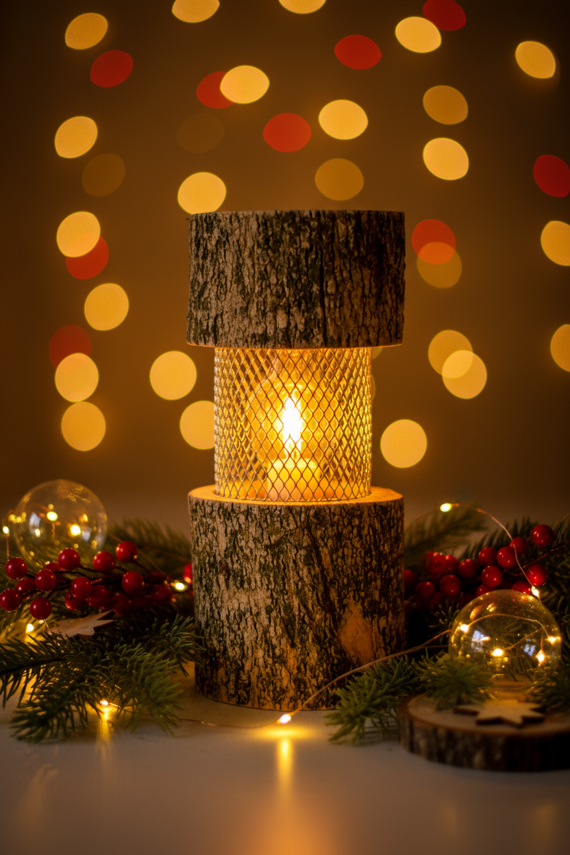 Martel, lampada in legno di Bosso con corteccia