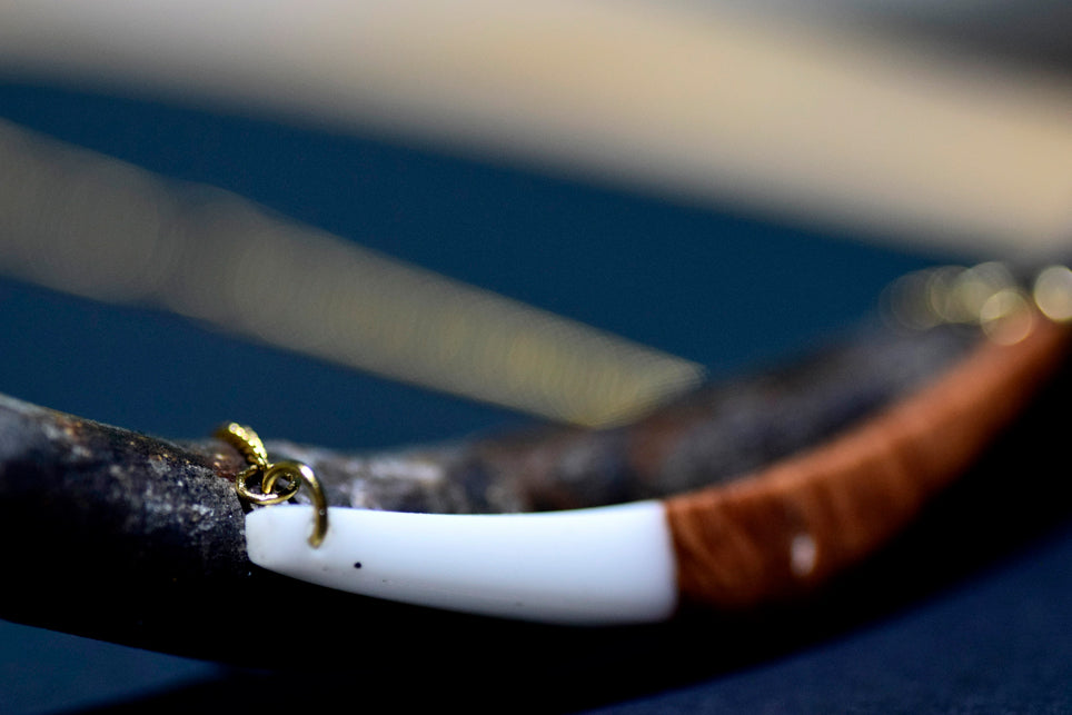 Fagiolino, collana, legno di Erica arborea