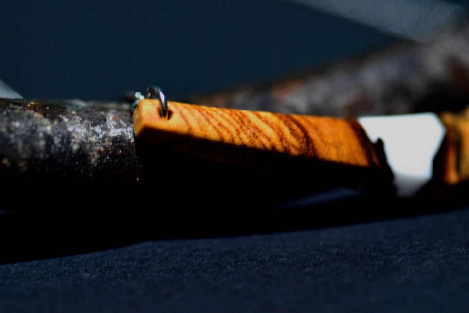 Fagiolino, collana, legno di Ulivo