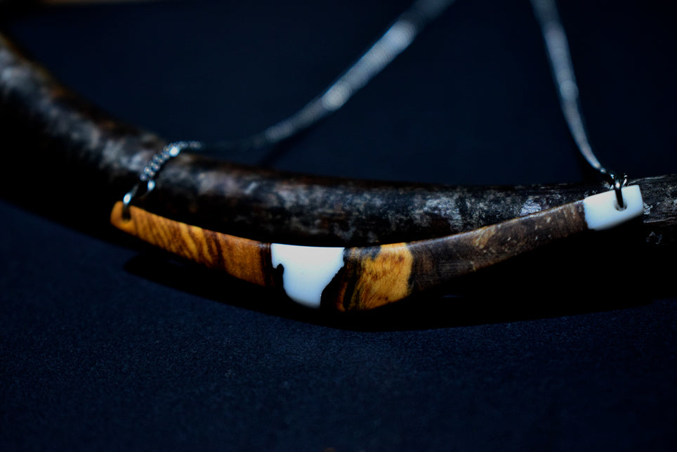 Fagiolino, collana, legno di Ulivo